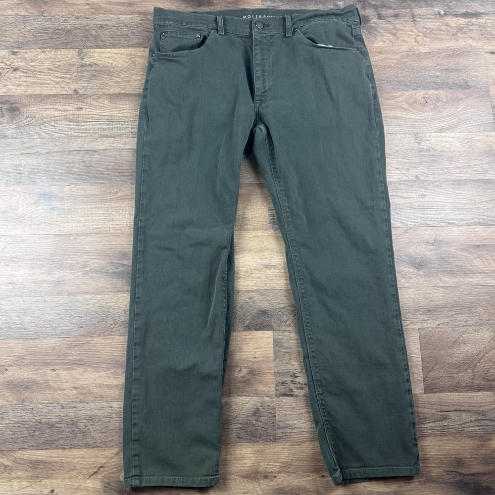 Mott & Bow Slim Jeans Men 35x30 Green Stretch Pants - Picture 2 of 9